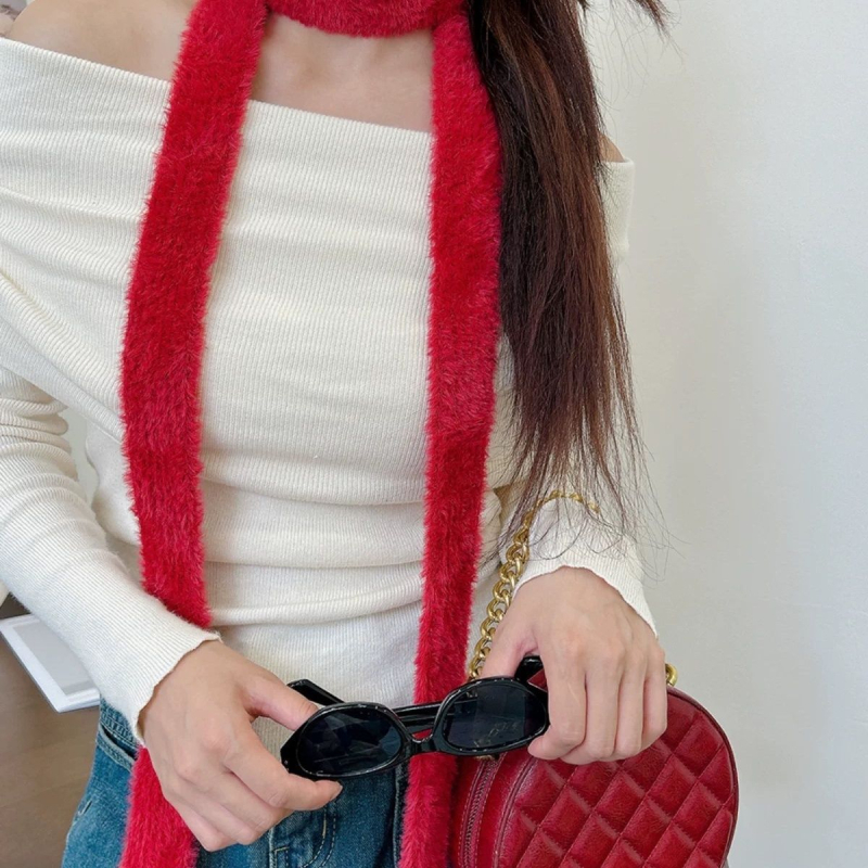 Garš, šaurs šalle meitenēm — Eiropas un Amerikas dizains, vilnas šalle aksesuārs ziemai, palaists 2021. gada vasarā