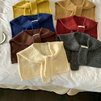 Sievietēm adīts šalle klimatizētām telpām, vienkrāsaina, korejiešu stilā, silts plecu šalle rudens un ziemai