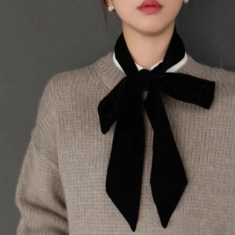 Velvētā šalles aksesuārs ar loku siksnu, plāns šalle; materiāls: velvēt/polisteris; sezona: pavasaris; izlaišanas gads: 2021