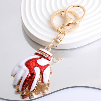 Raktų pakabukas iš cinko lydinio, futbolo tema su deimantų įdėjomis, SKIYER