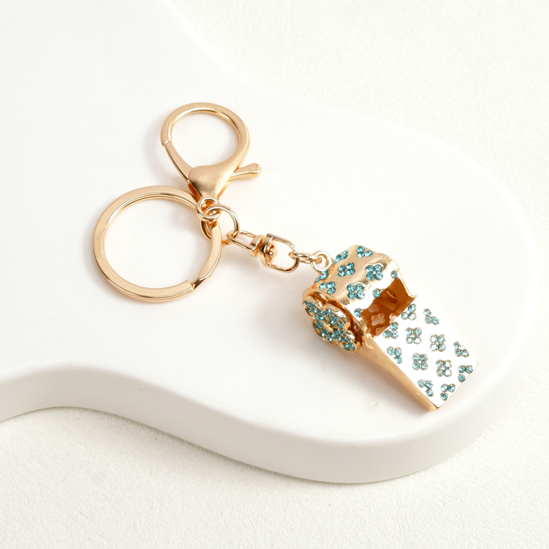 Raktų pakabukas iš cinko lydinio, futbolo tema su deimantų įdėjomis, SKIYER