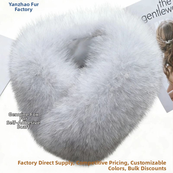 Fular din blană de vulpe cu magnet, guler din blană reală, accesoriu personalizabil pentru haine de iarnă/primăvară/toamnă, origine Hebei
