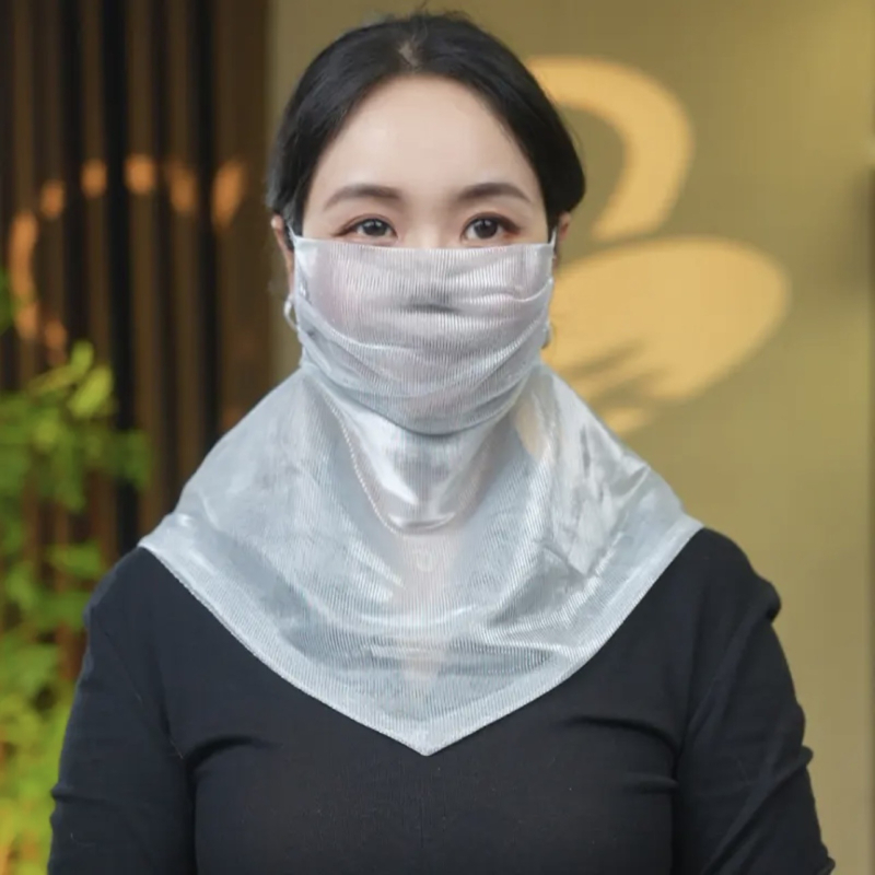 Korejski stil – ljetna zaštita od sunca s šarenim perlicama, poliester materijal, višefunkcionalni šal za žene, jednobojan, elegantan