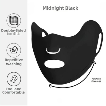 Ice Silk saules aizsardzības maska ar ausu siksnām, universāla, vienkrāsains raksts