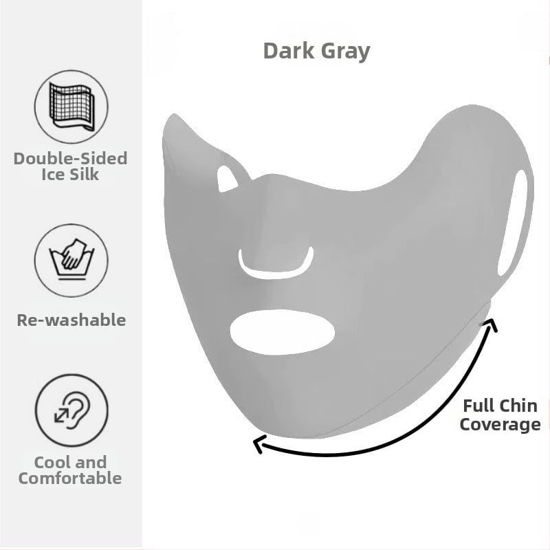 Ice Silk saules aizsardzības maska ar ausu siksnām, universāla, vienkrāsains raksts
