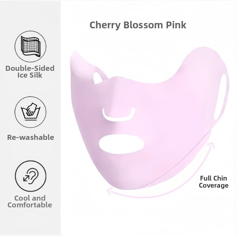 Ice Silk saules aizsardzības maska ar ausu siksnām, universāla, vienkrāsains raksts