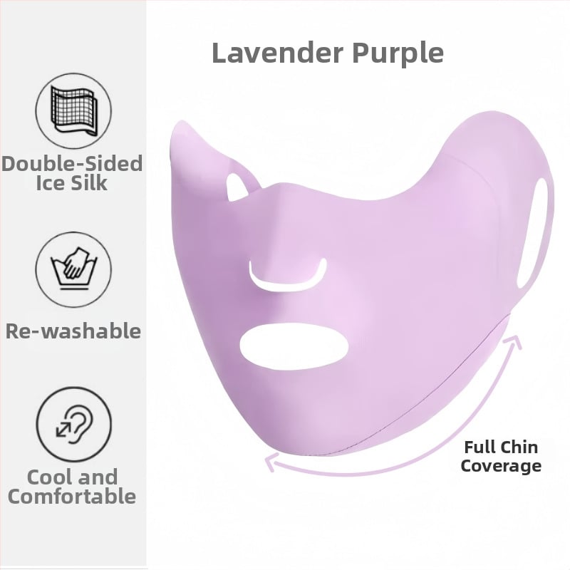 Ice Silk saules aizsardzības maska ar ausu siksnām, universāla, vienkrāsains raksts