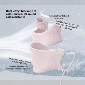 Maska ar dalītu konstrukciju, vēju izturīga un silta, no poliestera šķiedrām, ar ausu cilpiņu, ziema, universāla