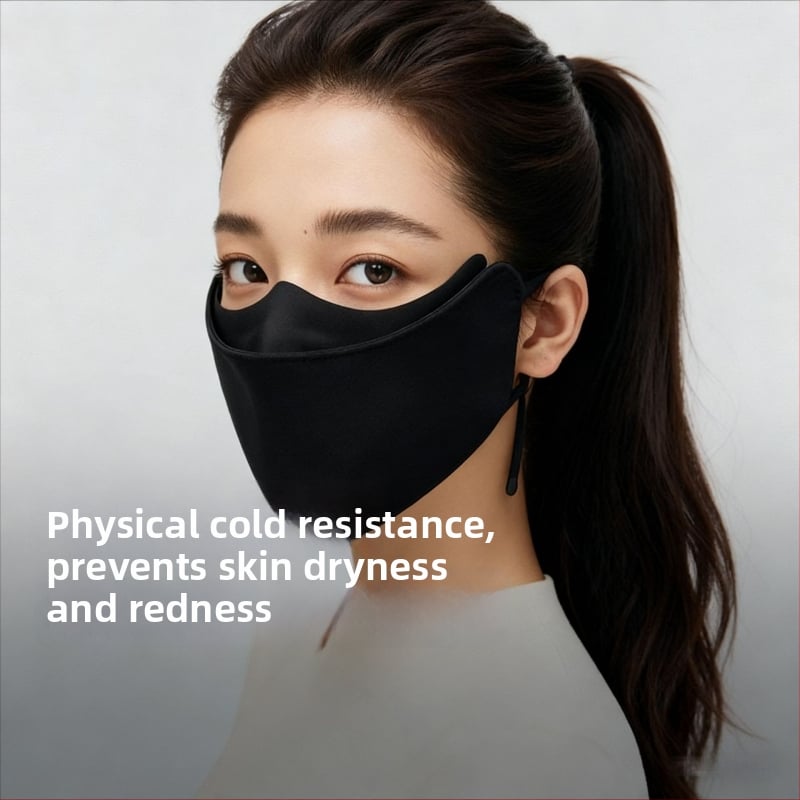 Maska ar dalītu konstrukciju, vēju izturīga un silta, no poliestera šķiedrām, ar ausu cilpiņu, ziema, universāla