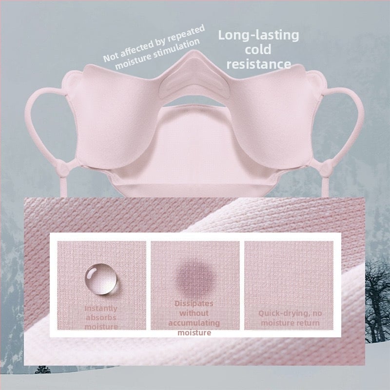 Maska ar dalītu konstrukciju, vēju izturīga un silta, no poliestera šķiedrām, ar ausu cilpiņu, ziema, universāla