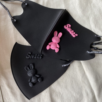 Mască pentru față pentru femei, design 3D de elev, respirabilă, rezistentă la vânt și praf, lavabilă