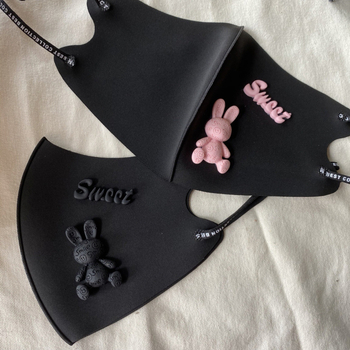 Mască pentru față pentru femei, design 3D de elev, respirabilă, rezistentă la vânt și praf, lavabilă