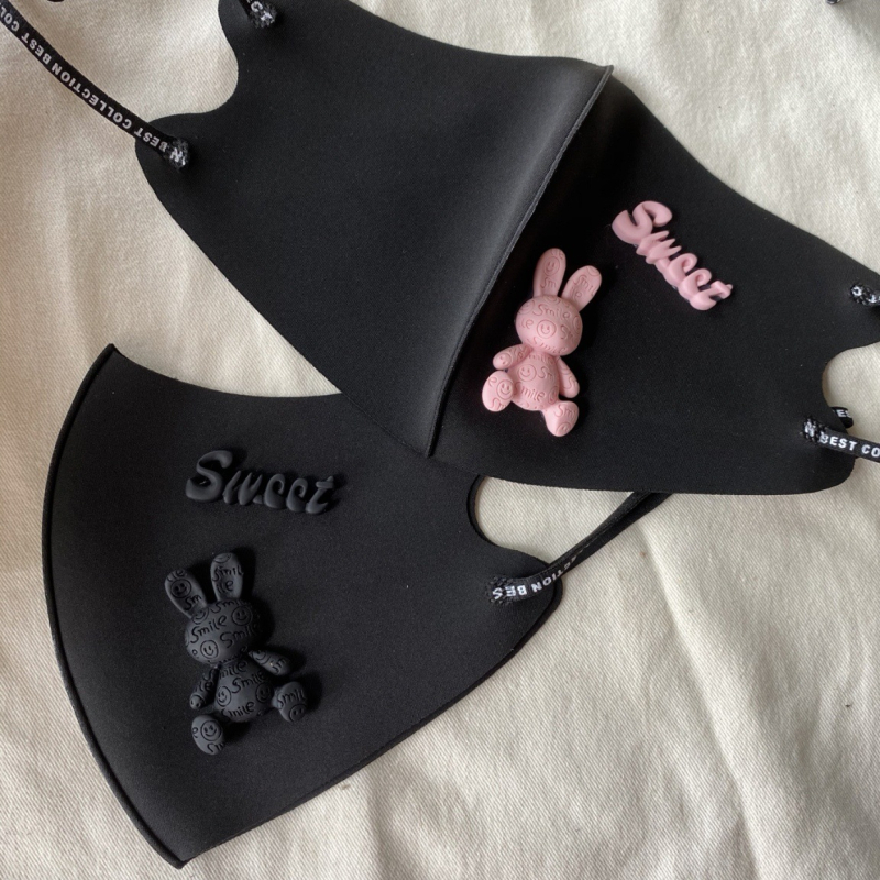 Mască pentru față pentru femei, design 3D de elev, respirabilă, rezistentă la vânt și praf, lavabilă