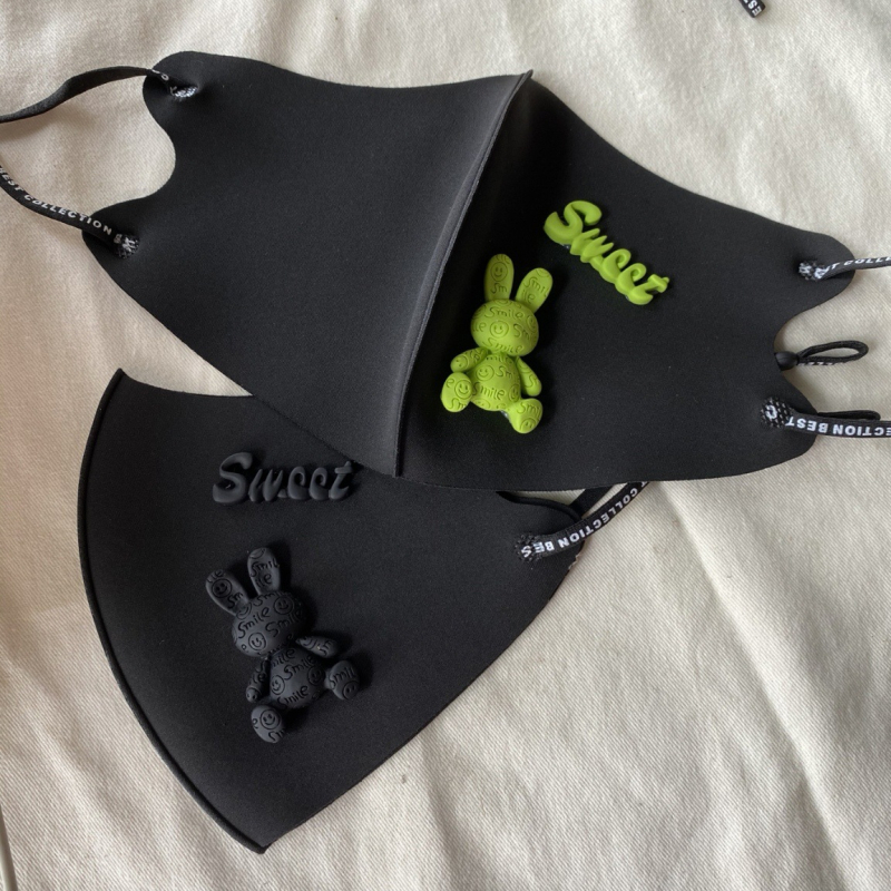 Mască pentru față pentru femei, design 3D de elev, respirabilă, rezistentă la vânt și praf, lavabilă