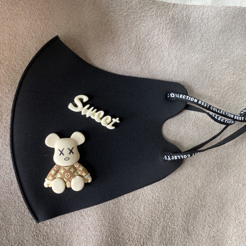 Mască pentru față pentru femei, design 3D de elev, respirabilă, rezistentă la vânt și praf, lavabilă