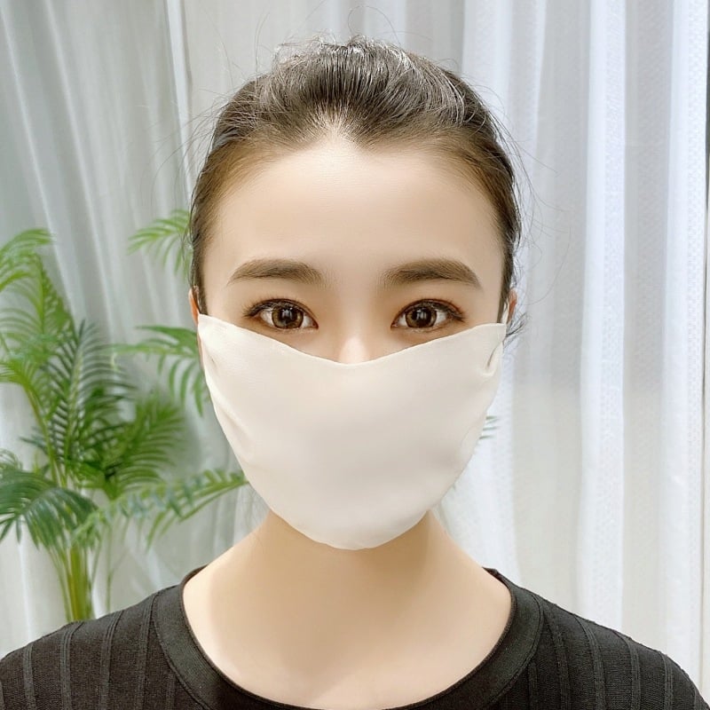 Μάσκα από Mulberry Silk για προστασία από τον ήλιο – διπλό στρώμα, αναπνέουσα, με λουρί στα αυτιά, για γυναίκες