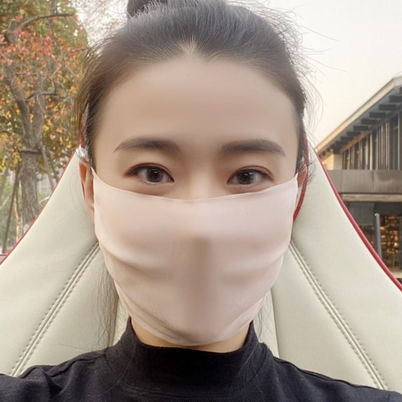 Μάσκα από Mulberry Silk για προστασία από τον ήλιο – διπλό στρώμα, αναπνέουσα, με λουρί στα αυτιά, για γυναίκες