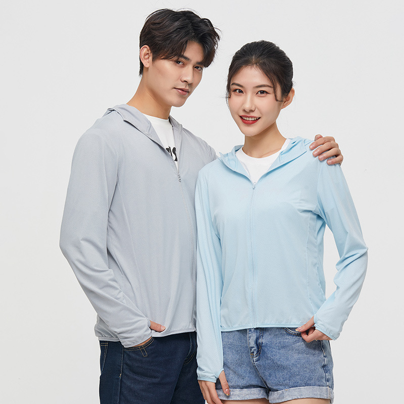 Jakna za sunčevu zaštitu s kapuljom, lagana za ljeto, široki kroj (Tanko; UV 50; Poliester mješavina; trodimenzionalni džepovi)