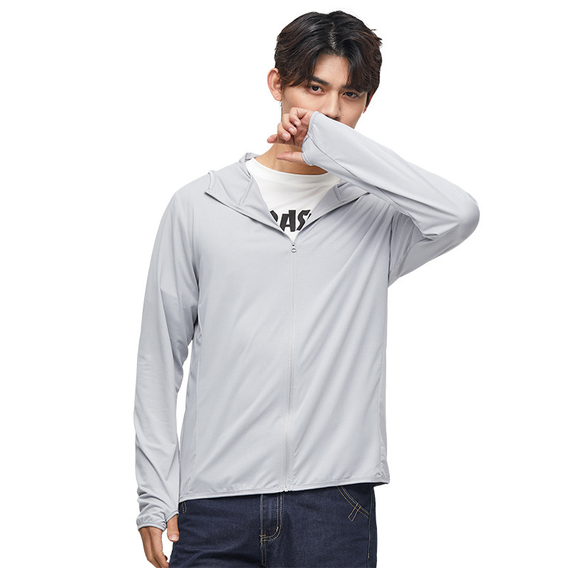 Jakna za sunčevu zaštitu s kapuljom, lagana za ljeto, široki kroj (Tanko; UV 50; Poliester mješavina; trodimenzionalni džepovi)