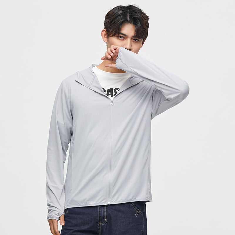 Jakna za sunčevu zaštitu s kapuljom, lagana za ljeto, široki kroj (Tanko; UV 50; Poliester mješavina; trodimenzionalni džepovi)