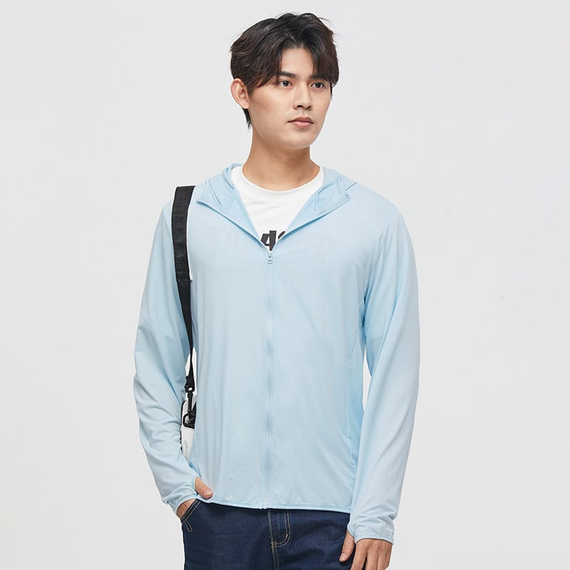 Jakna za sunčevu zaštitu s kapuljom, lagana za ljeto, široki kroj (Tanko; UV 50; Poliester mješavina; trodimenzionalni džepovi)