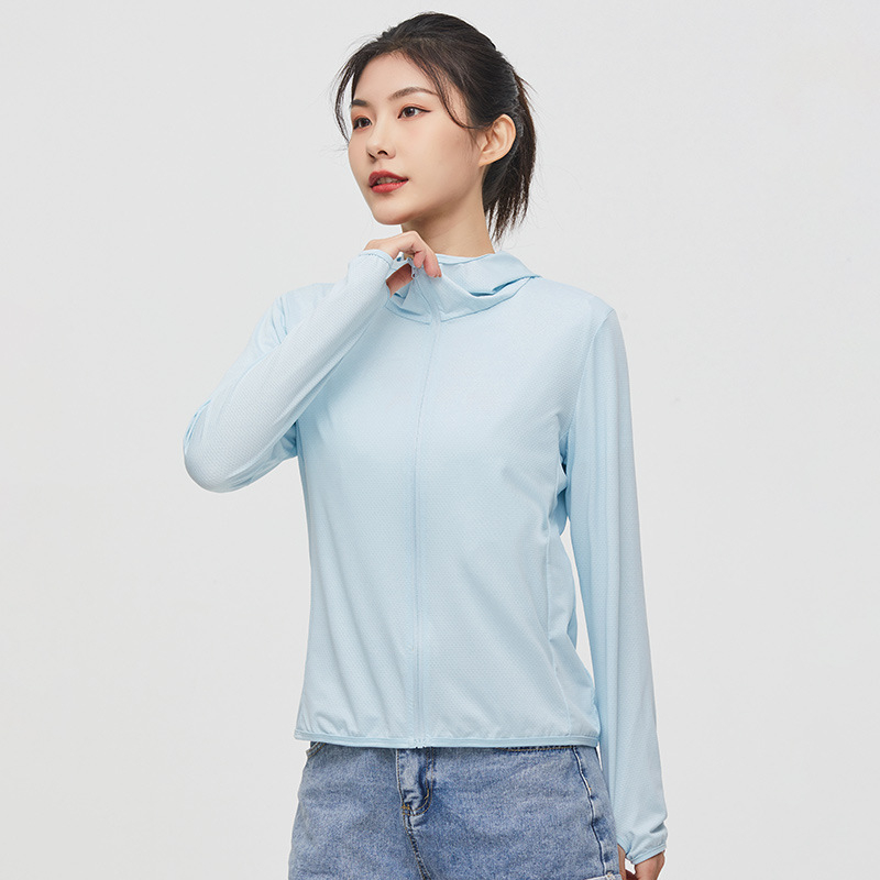 Jakna za sunčevu zaštitu s kapuljom, lagana za ljeto, široki kroj (Tanko; UV 50; Poliester mješavina; trodimenzionalni džepovi)