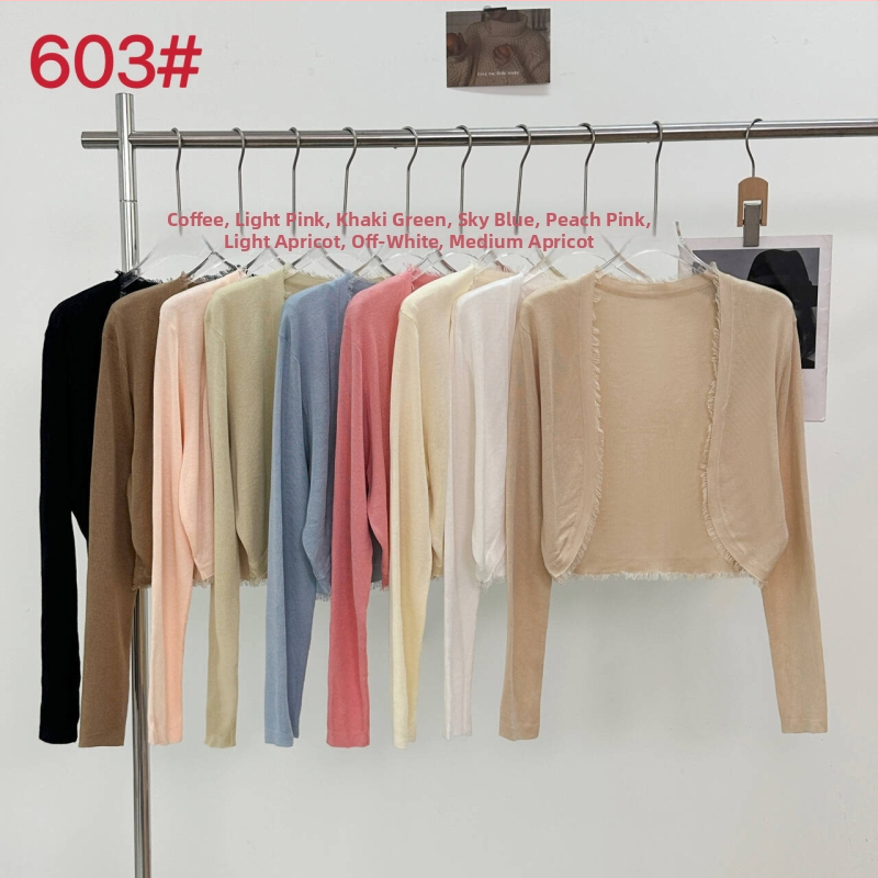 Tencel plāns kardigans ar garām piedurknēm, īss siluets, bez pogām