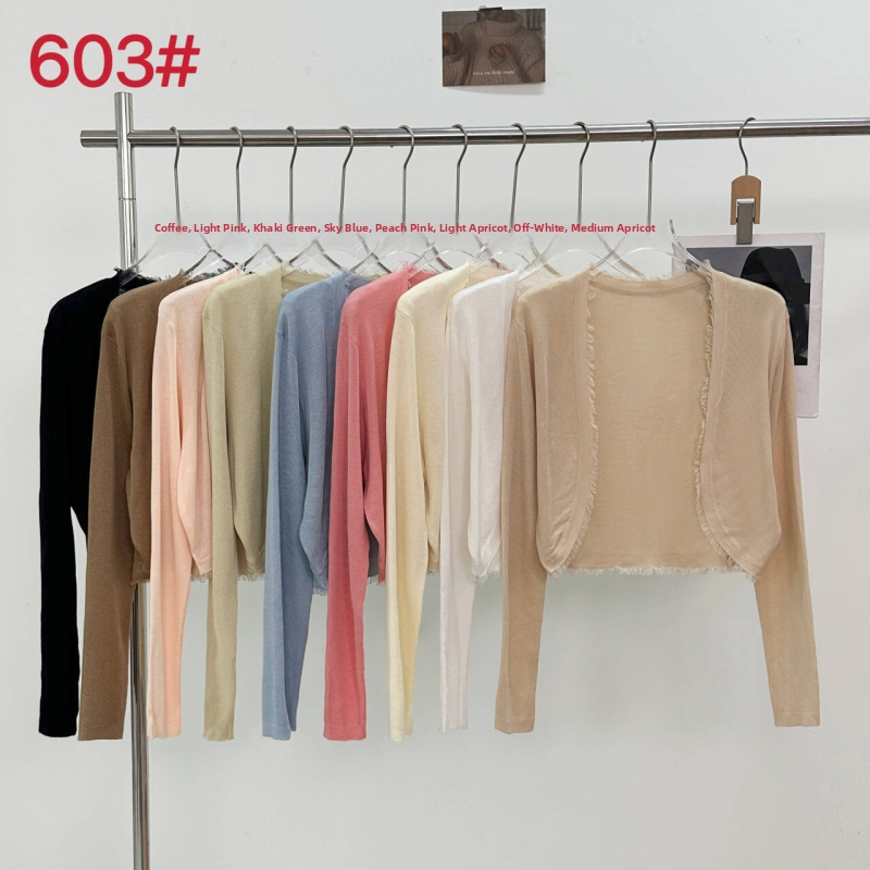 Tencel plāns kardigans ar garām piedurknēm, īss siluets, bez pogām