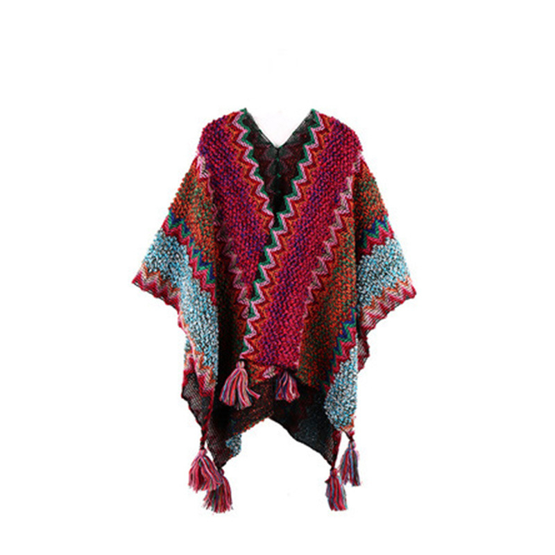 Putni šal za žene, etnički pleteni ogrtač-šal, vunen, warp knitting, topao, razni uzorci, japansko-korejski sladak stil, Sezone: ljeto, zima, proljeće, jesen