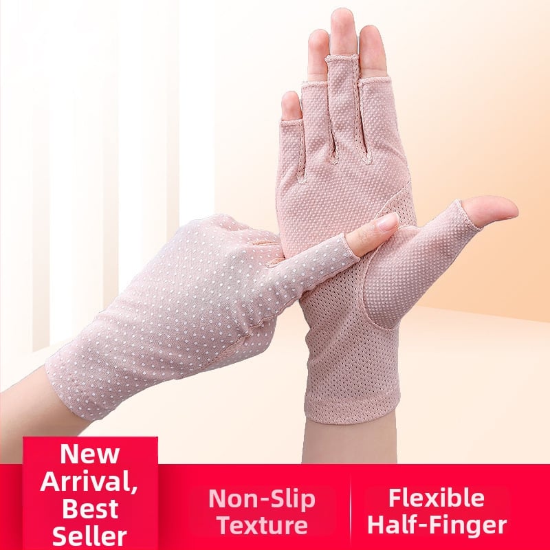 Mănuși feminine cu deget jumătate pentru exterior, model 7039, țesătură din bumbac 51–60%.