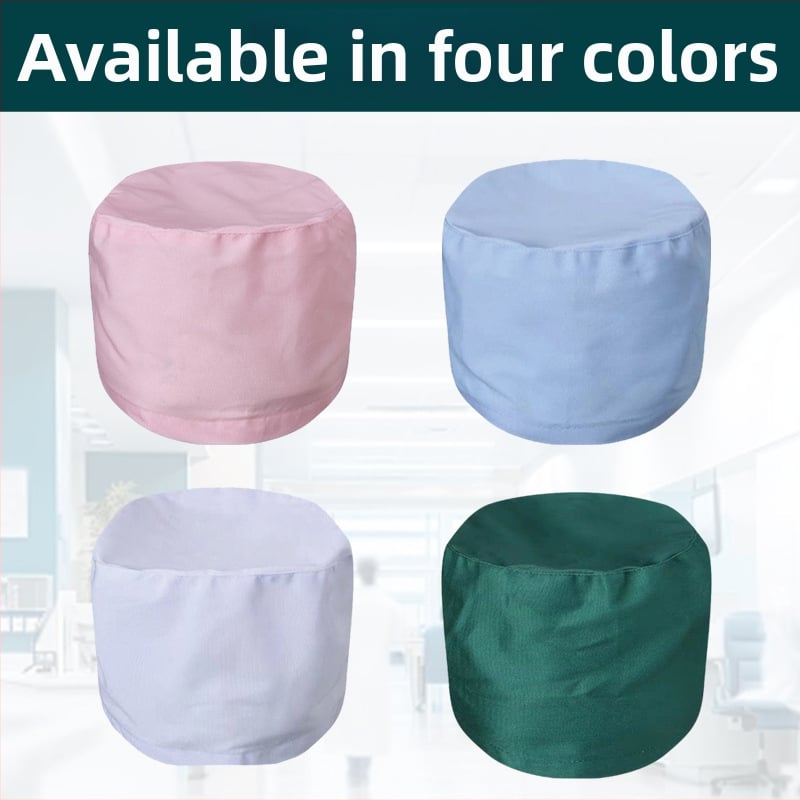 Medicīniskā cepure unisex, piemērota ārsti un māsu, kupolveida krona, īss malas, kokvilnas adīta audums, tie-dye apdare