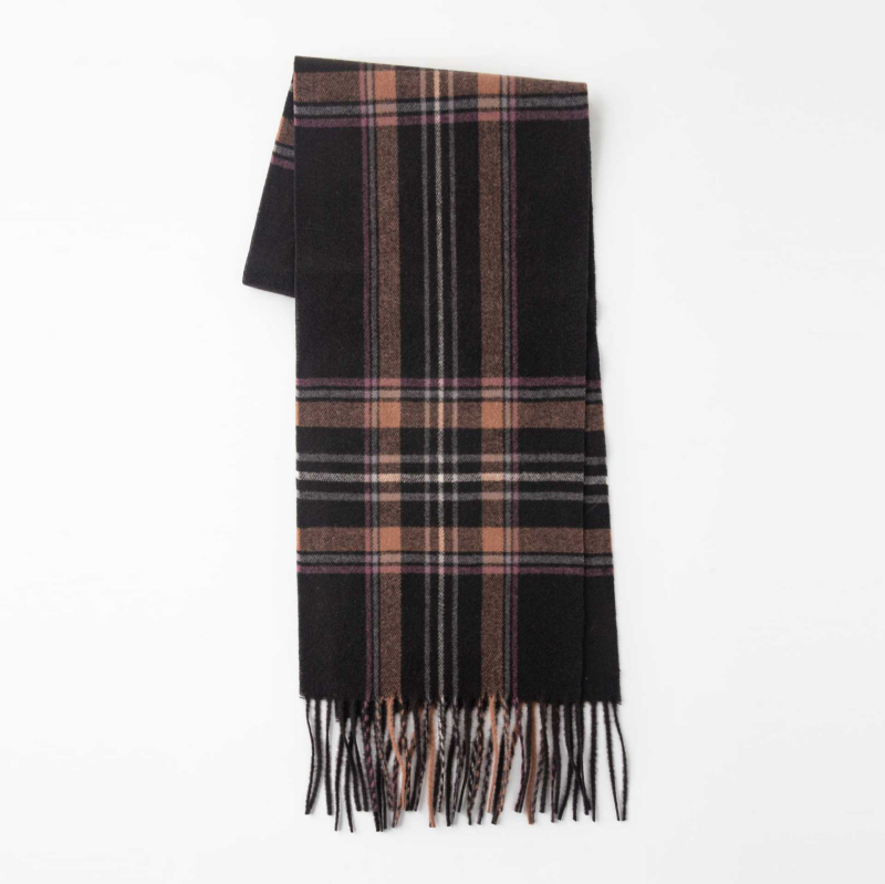 Šal kariran, topao, za sve sezone, poliester tkanina, srednja dužina, svestran dizajn (weft knitting; warp-knitted finish; 100% polyester)