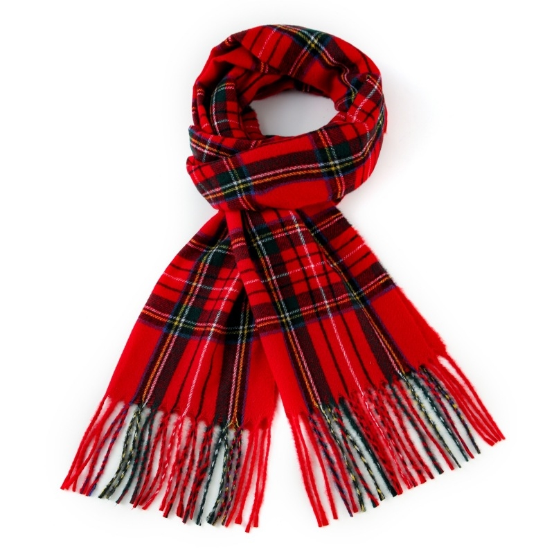 Šal kariran, topao, za sve sezone, poliester tkanina, srednja dužina, svestran dizajn (weft knitting; warp-knitted finish; 100% polyester)