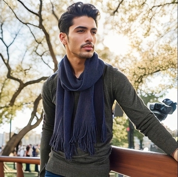 Шал от акрил, warp-knitted, зимен и топъл, прахоустойчив, 100% акрил