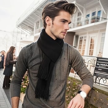 Шал от акрил, warp-knitted, зимен и топъл, прахоустойчив, 100% акрил