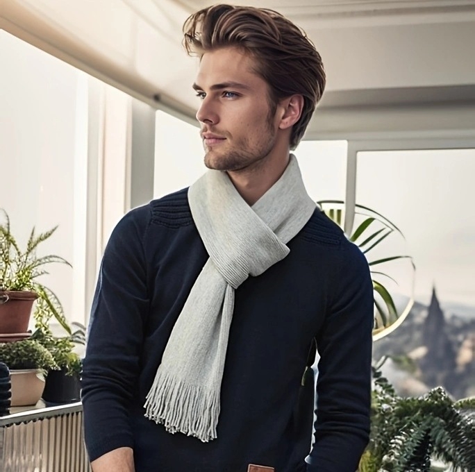 Шал от акрил, warp-knitted, зимен и топъл, прахоустойчив, 100% акрил