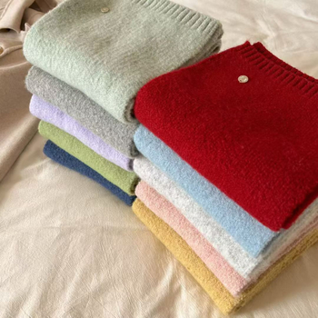 Šal od vunene smeše, dugačak kroj, warp pletenje, održava toplinu, zimski stil