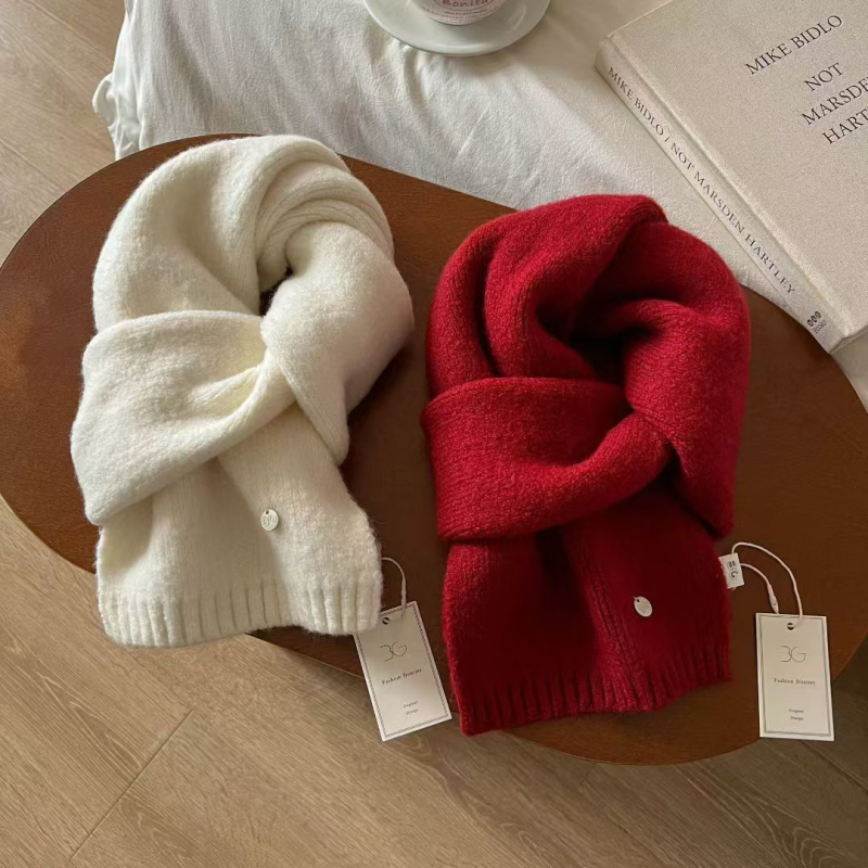 Šal od vunene smeše, dugačak kroj, warp pletenje, održava toplinu, zimski stil