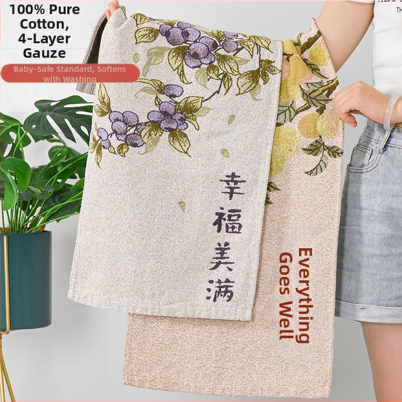 Prosop de față din bumbac 100% – țesătură Jacquard 40 pliuri, 100–120 g, pentru adulți și copii