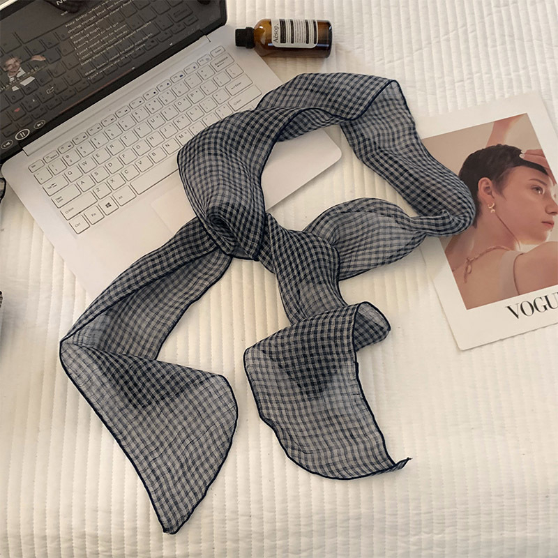 Εσάρπα καρό από βαμβάκι-λίνου, πλεκτή με ύφανση κατά μήκος, φθινοπωρινό στυλ (Ύφανση με οριζόντιες νήματα; Βαμβάκι και λίνου; Βαμβάκι; Λινό)