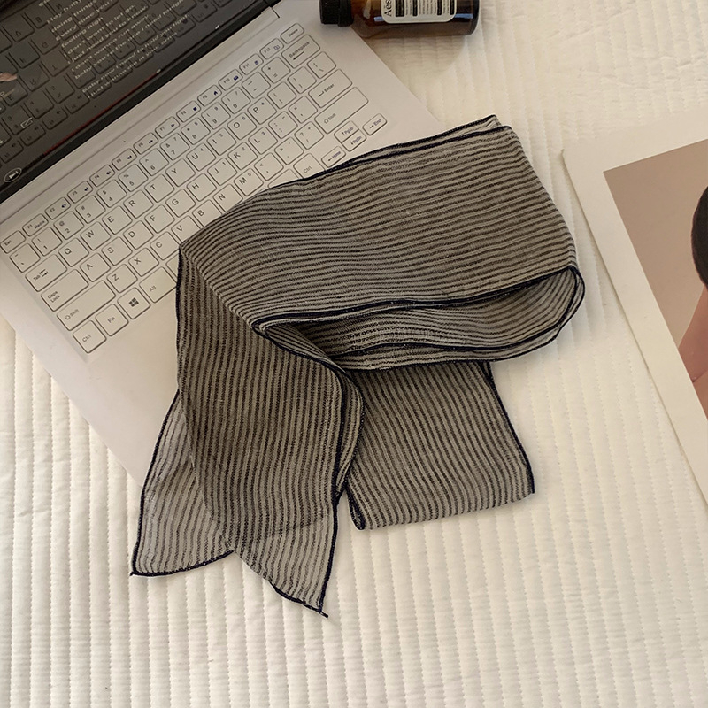 Εσάρπα καρό από βαμβάκι-λίνου, πλεκτή με ύφανση κατά μήκος, φθινοπωρινό στυλ (Ύφανση με οριζόντιες νήματα; Βαμβάκι και λίνου; Βαμβάκι; Λινό)