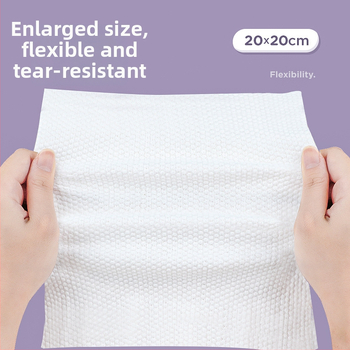 Лицева кърпа от чист памук, еднократна, многослойна за почистване на лице (чист памук; 100 бр; за почистване на лице)