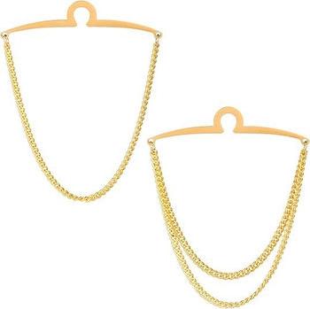 Lantisor pentru cravată și ac de rever, accesoriu geometric electroplatinat minimalist, unisex