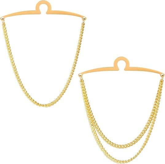 Lantisor pentru cravată și ac de rever, accesoriu geometric electroplatinat minimalist, unisex