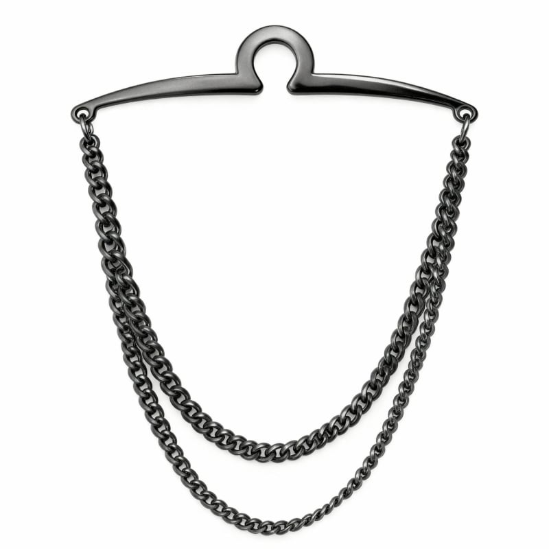 Lantisor pentru cravată și ac de rever, accesoriu geometric electroplatinat minimalist, unisex