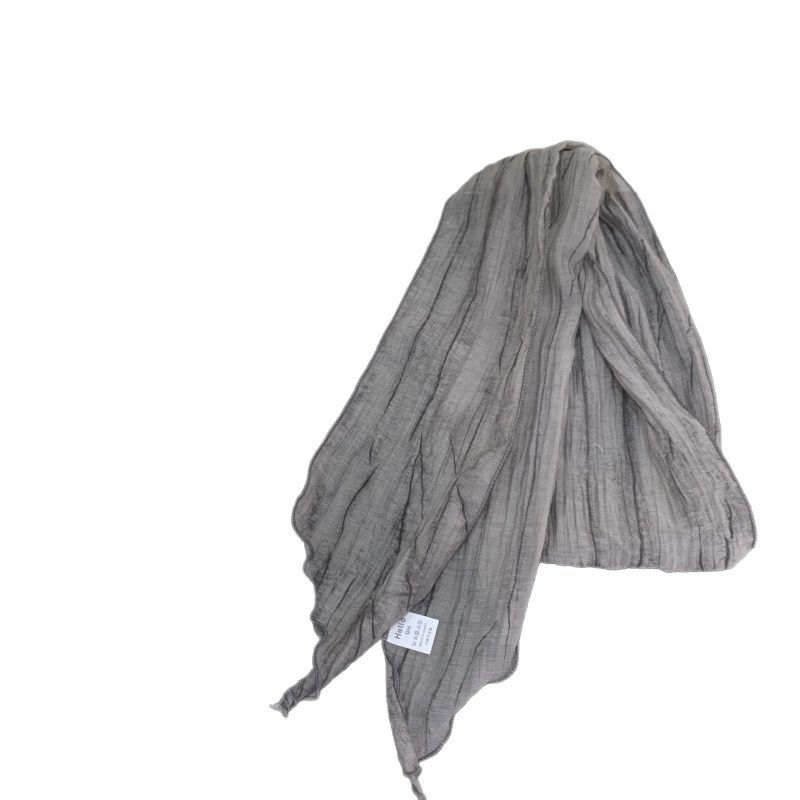 Šal od pamuka i lana s otiskom, warp-knit tkanje, ljeto izdanje, literarno retro stil