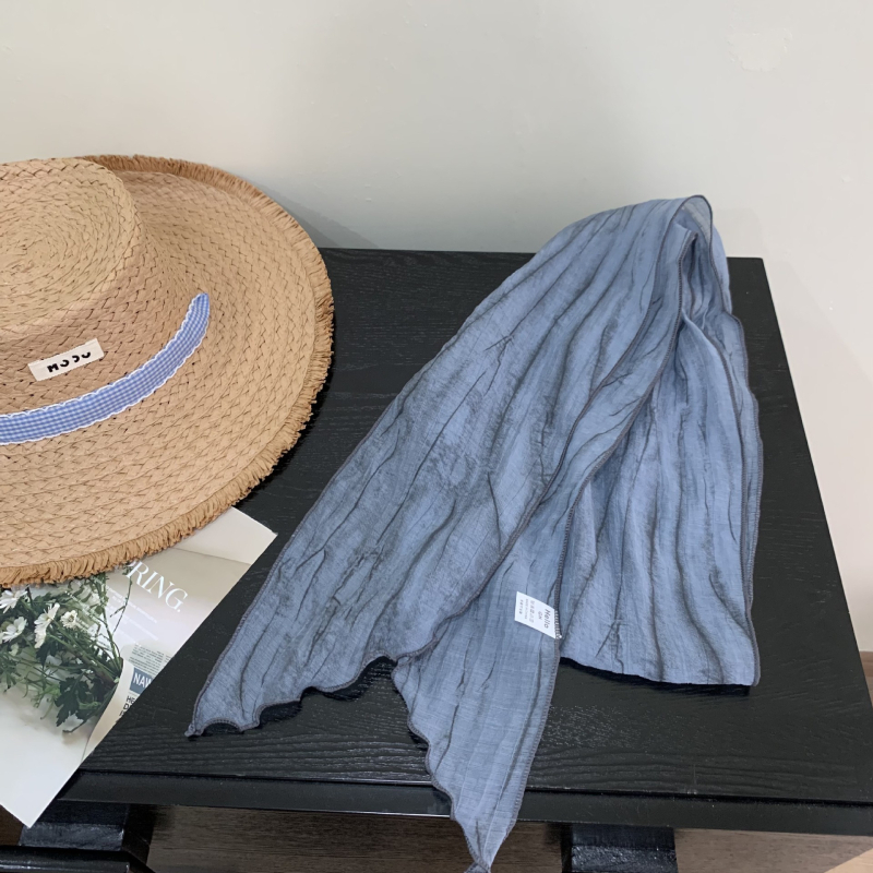 Šal od pamuka i lana s otiskom, warp-knit tkanje, ljeto izdanje, literarno retro stil