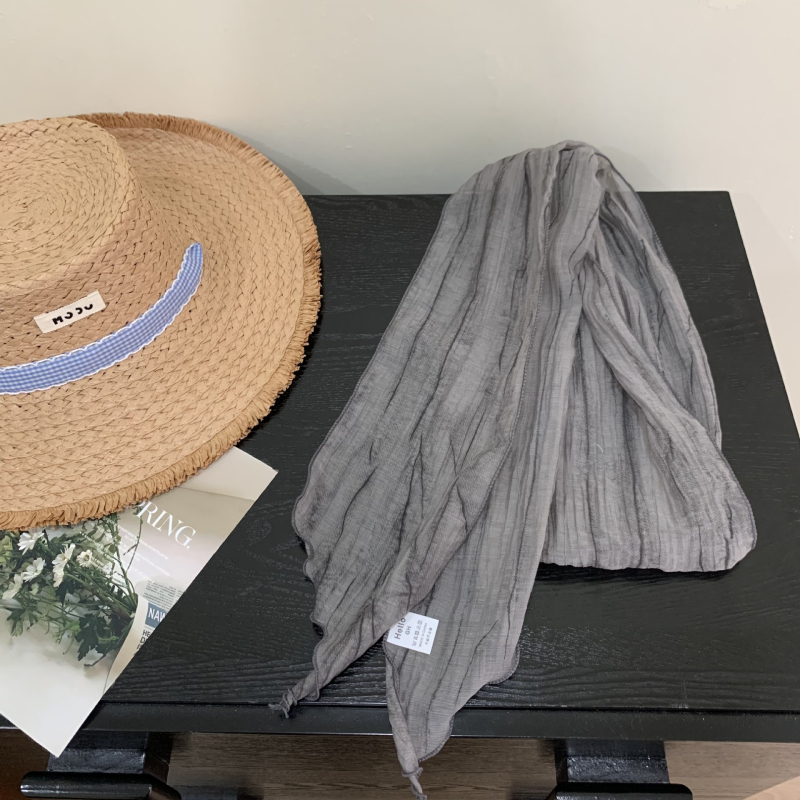 Šal od pamuka i lana s otiskom, warp-knit tkanje, ljeto izdanje, literarno retro stil