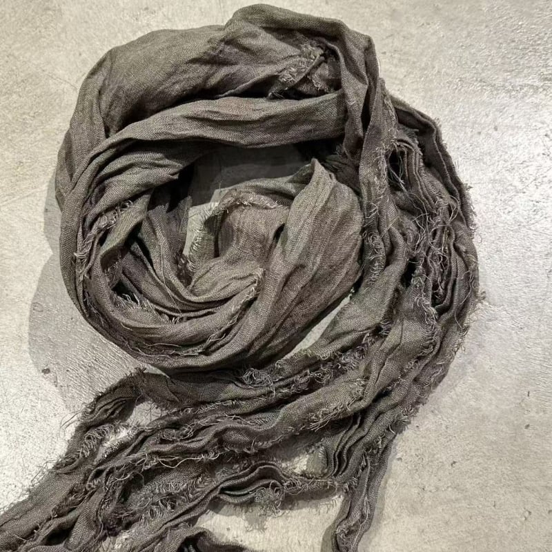 Sn233 Șal din in vopsit prin fir, cu curea — Multifuncțional, retro mix‑and‑match, pentru iarnă și toamnă, lansare toamnă 2025