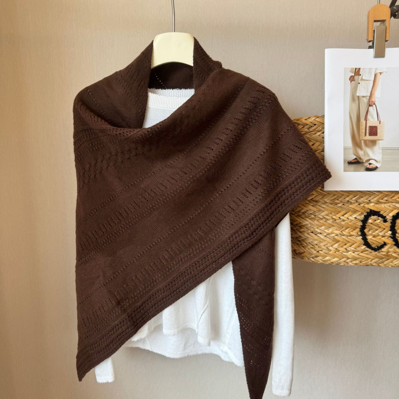 Ženski vuneni trokutasti šal, monohromatski uzorak, warp-knit tkanina, Jacquard obrada, održava toplinu